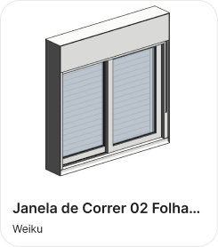 Janela de Correr 02 Folhas e Persiana Integrada (PT)